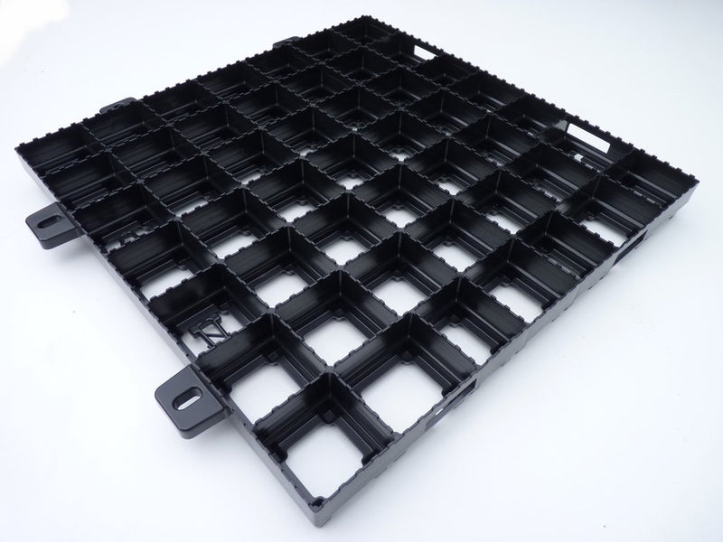 1 m² Bodenraster - Rasengitter - Splittgitter  "Medium Plus" schwarz 500x500x50 mm - Für Fahrzeuge bis 5 t