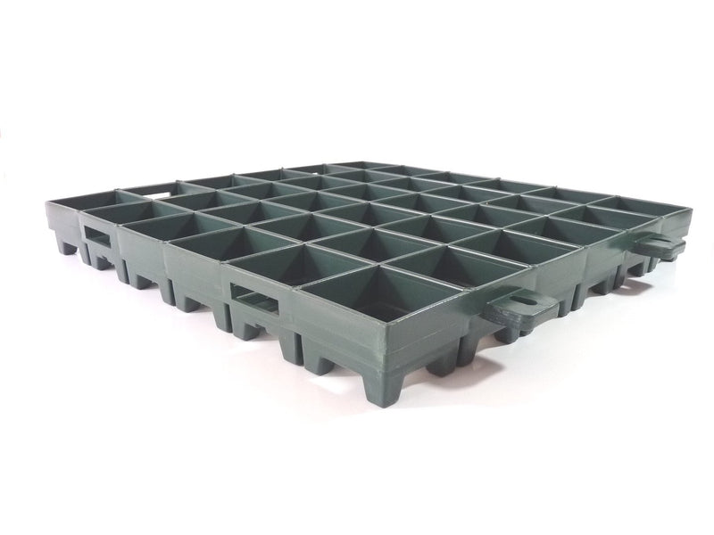 1 m² Bodenraster - Rasengitter - Schwerlastgitter "Heavy" grün 500x500x60 mm - Für Fahrzeuge bis 12 t