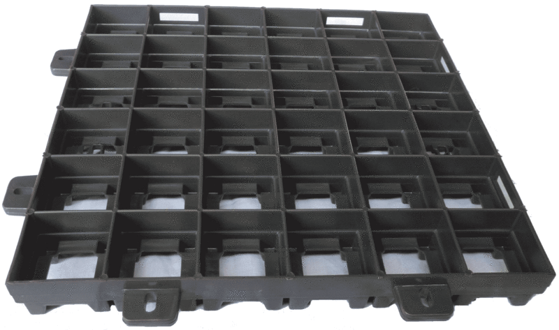 1 m² Bodenraster - Rasengitter - Schwerlastgitter "Heavy" schwarz 500x500x60 mm - Für Fahrzeuge bis 12 t
