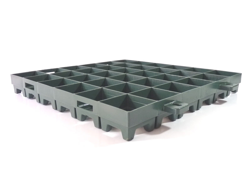1 m² Bodenraster - Rasengitter - Splittgitter "Medium" grün 500x500x60 mm - Für Fahrzeuge bis 7,5 t