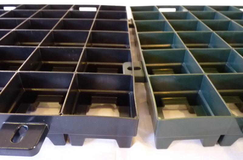 1 m² Bodenraster - Rasengitter - Splittgitter "Medium" grün 500x500x60 mm - Für Fahrzeuge bis 7,5 t