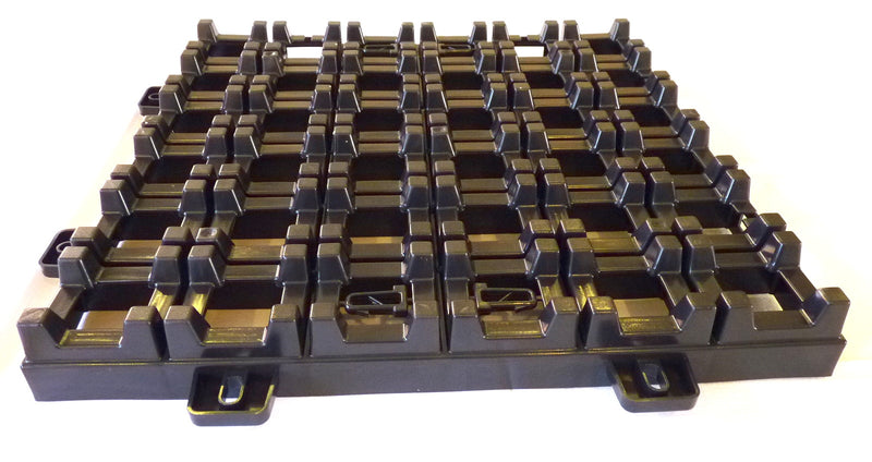 1 m² Bodenraster - Rasengitter - Splittgitter "Medium" schwarz 500x500x60 mm - Für Fahrzeuge bis 7,5 t